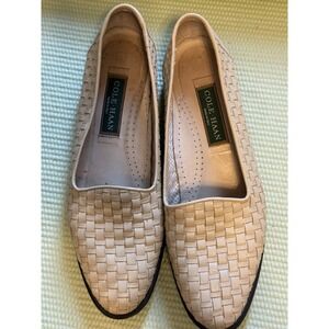cole haan Women's Leather Woven Loafers Italy  Size 9.5 b F8640 Preppy Academia